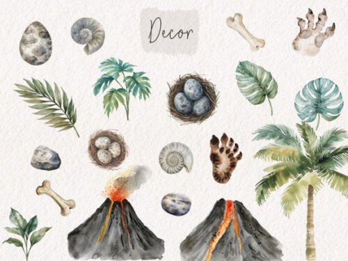 Kit Digital Dinossauro Aquarela (kd)