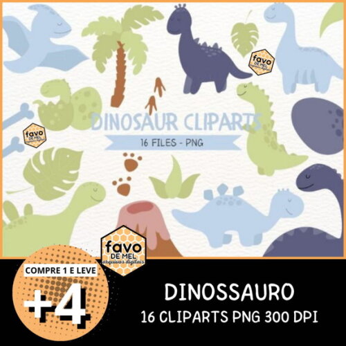 Kit Digital Dinossauro Minimalista (nca)