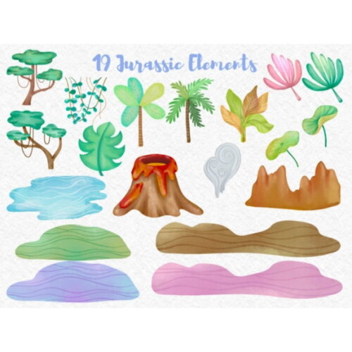 Kit Digital Dinossauros Candy Aquarela - Pastel Dinosaurs