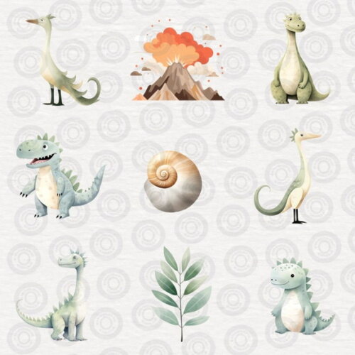 Kit Digital Dinossauros Fofos - Cute Dinosaurs