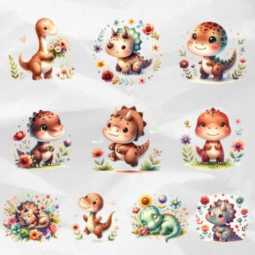 Kit Digital Dinossauros Fofos - Cute Dinosaurs (ddm)