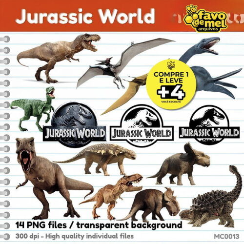 Kit Digital Dinossauros Jurassic World