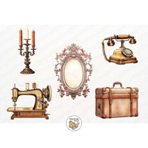 Kit Digital Elementos Vintage - Antique Collection