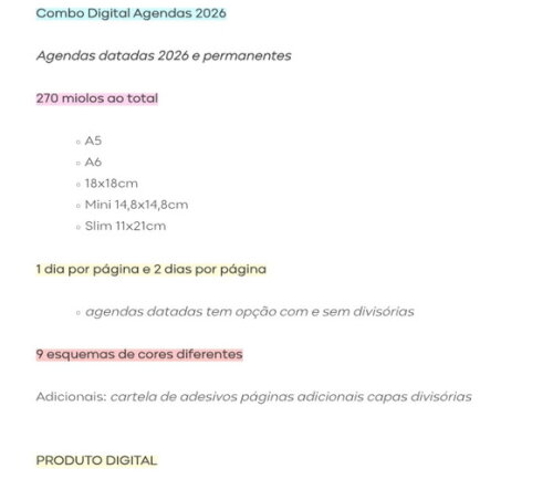 Kit Digital Encadernação Agendas 2026