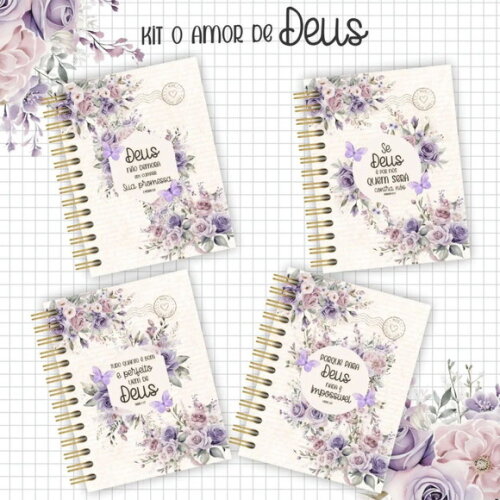 Kit Digital Encadernação Cristã - Amor de Deus - Mimos