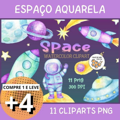 Kit Digital Espaço Aquarela - Space Watercolor
