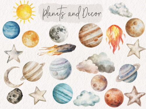 Kit Digital Espaço Aquarela Premium - Watercolor Space Kd