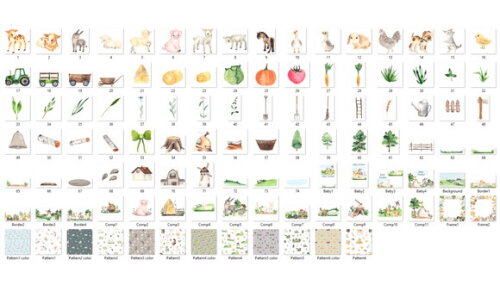 Kit Digital Fazendinha Aquarela Png #50
