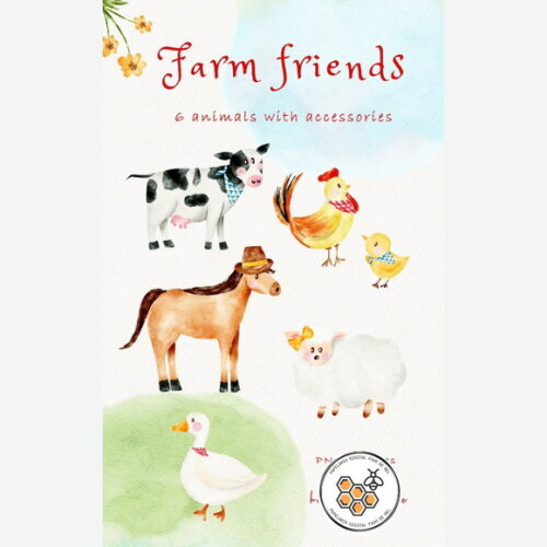 Kit Digital Fazendinha Aquarela Premium - Farm Friends