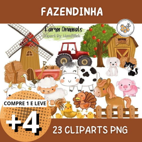 Kit Digital Fazendinha Faz09 - Farm Animals