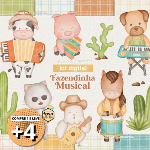 Kit Digital Fazendinha Musical Aquarela