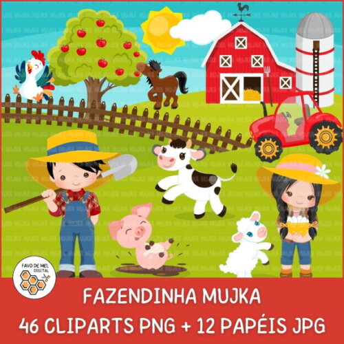 Kit Digital Fazendinha Premium - 6 Kits (combo Mujka)