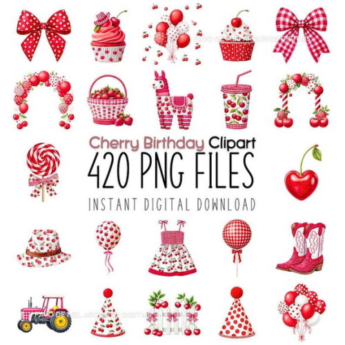 Kit Digital Festa Cerejinha #8 Png Premium Mega Pack