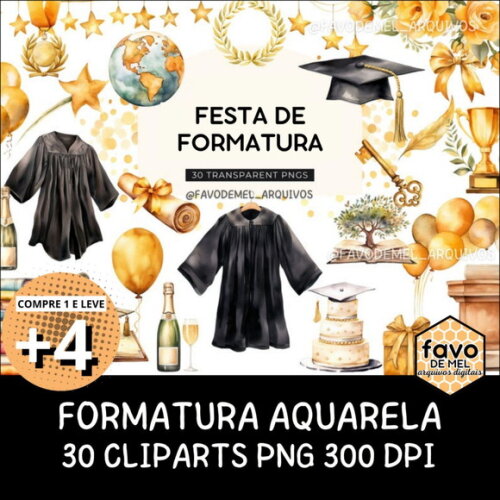 Kit Digital Festa de Formatura Aquarela