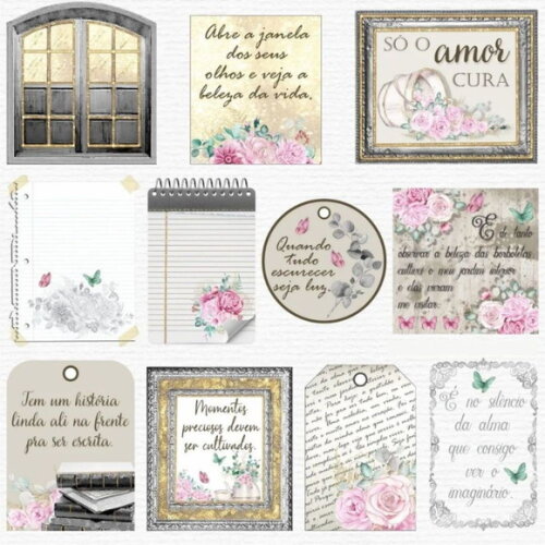 Kit Digital Floral Aquarela - Coleção Sentimentos
