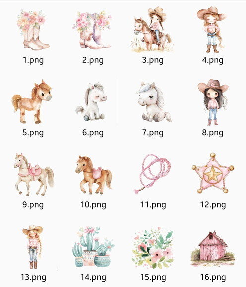 Kit Digital Floral Cowgirl Aquarela Premium (dbb)