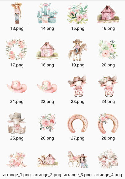 Kit Digital Floral Cowgirl Aquarela Premium (dbb)