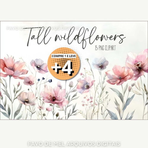 Kit Digital Floral Marsala Aquarela #2 Png