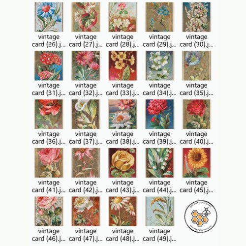 Kit Digital Floral Vintage - Cards em Jpg