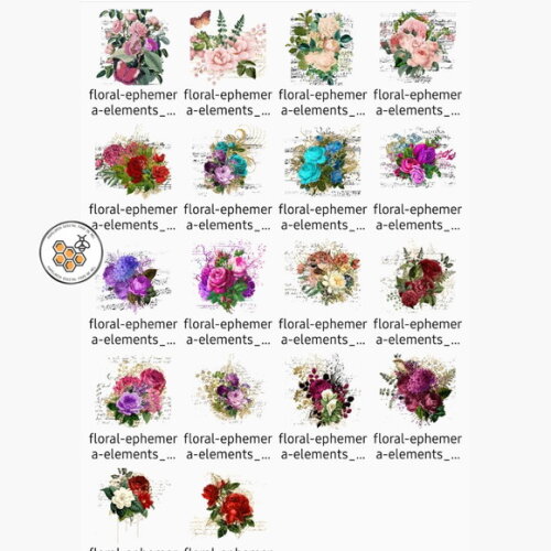 Kit Digital Floral Vintage - Floral Ephemera