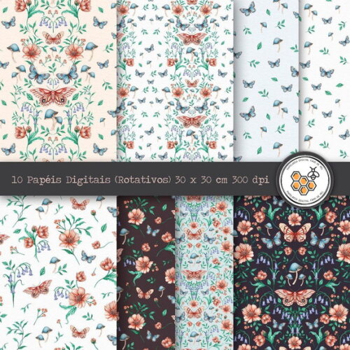 Kit Digital Florescer - Flores e Borboletas