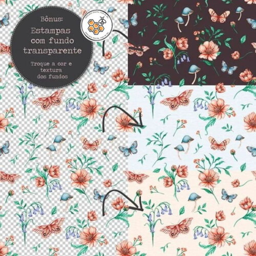 Kit Digital Florescer - Flores e Borboletas