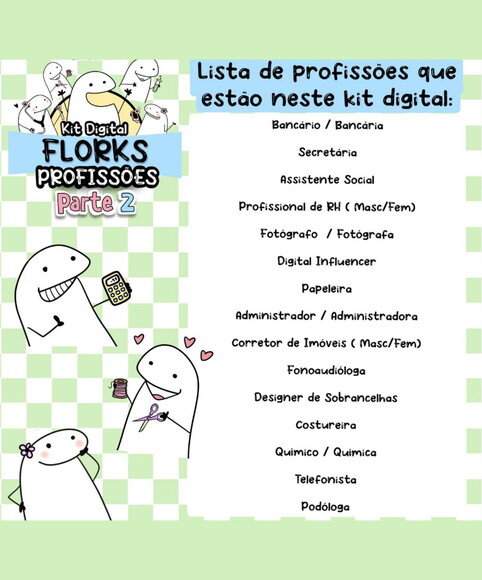 Kit Digital Florks Profissões - Parte 2 - Mimos e Sublimação