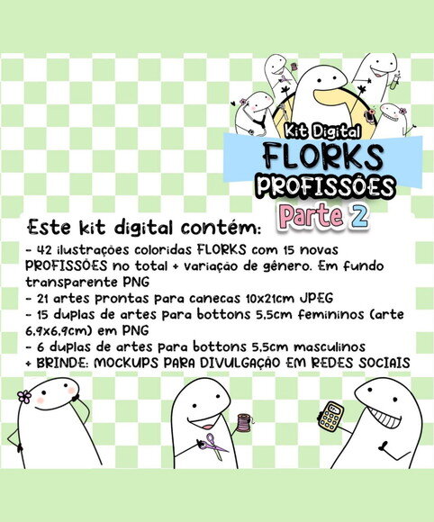 Kit Digital Florks Profissões - Parte 2 - Mimos e Sublimação