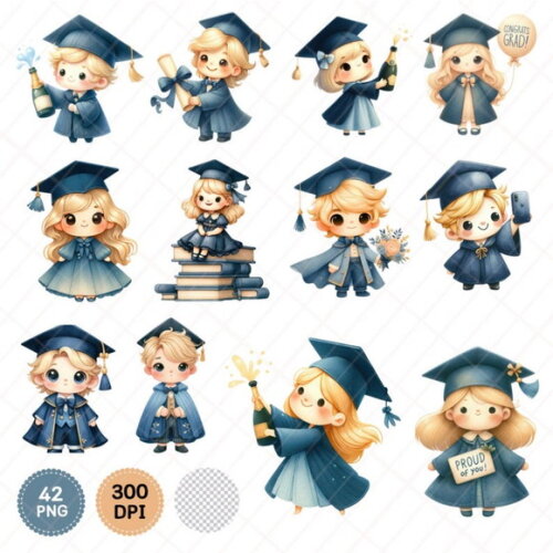 Kit Digital Formatura Abc Kids | Crianças Loiras Graduation