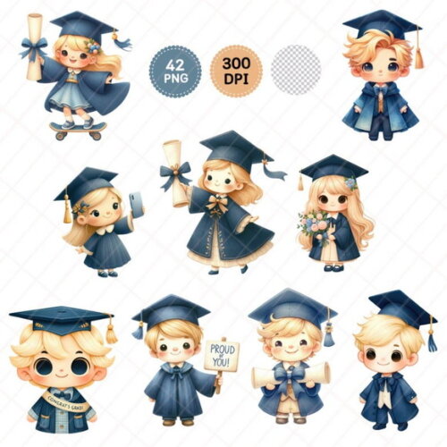 Kit Digital Formatura Abc Kids | Crianças Loiras Graduation