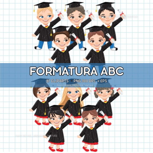 Kit Digital Formatura Kids Aquarela #10 Png Premium