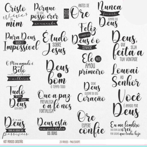 Kit Digital Frases Cristãs - Elementos e Papéis - Sublimação