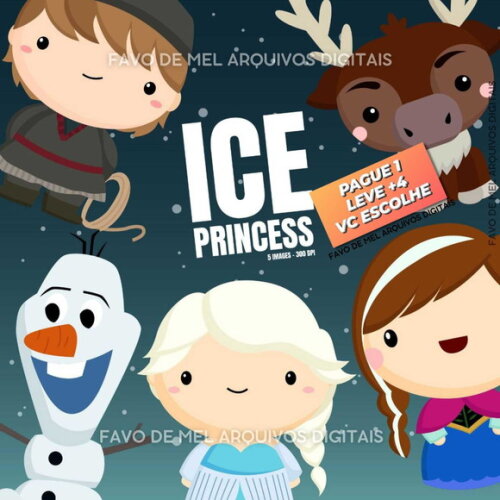 Kit Digital Frozen #5 Cute Png (pague 1 Leve +4)