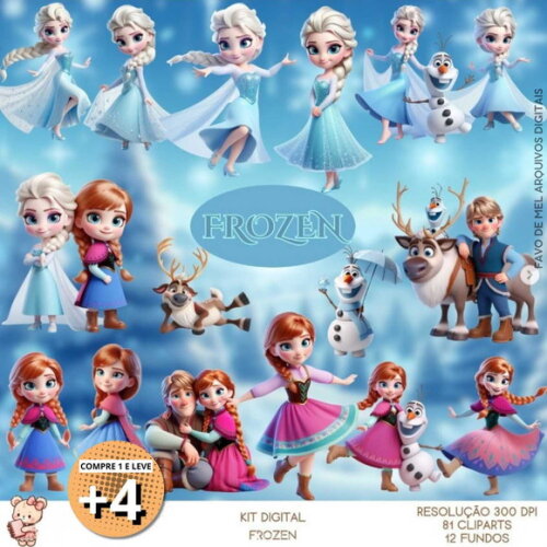 Kit Digital Frozen #8 Png com Cenários (pague 1 Leve +4)