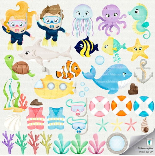 Kit Digital Fundo do Mar #08