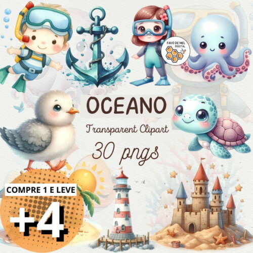Kit Digital Fundo do Mar #32 Oceano - Nautical (ddm)