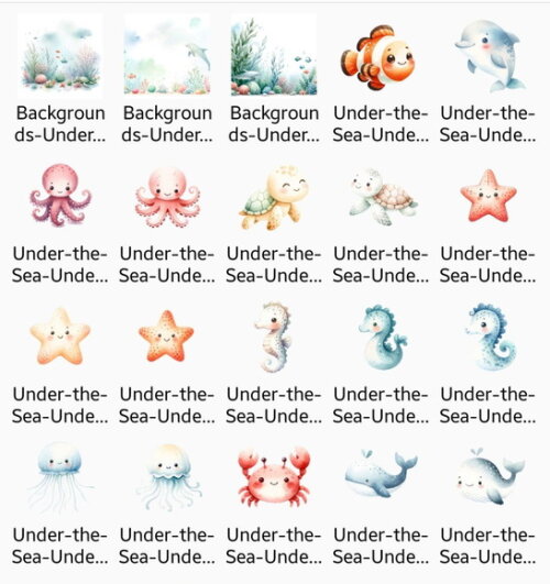 Kit Digital Fundo do Mar 14 - Under The Sea (sd)