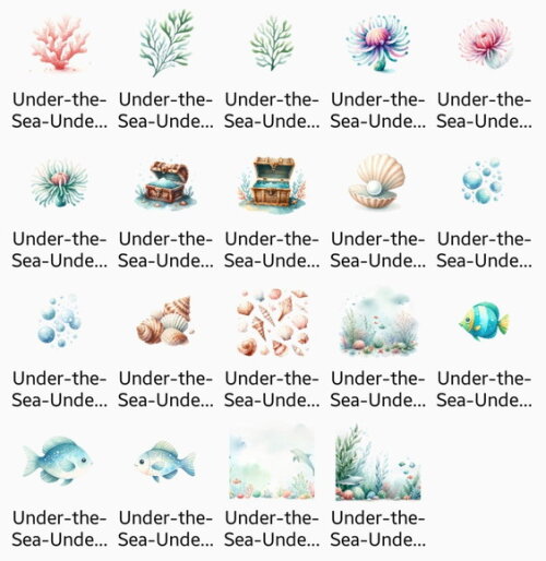 Kit Digital Fundo do Mar 14 - Under The Sea (sd)