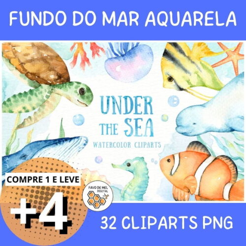 Kit Digital Fundo do Mar 19 - Under The Sea (es)