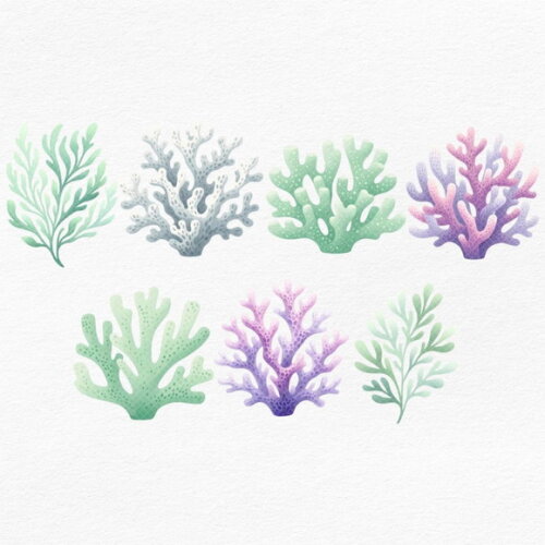 Kit Digital Fundo do Mar 21 - Under The Sea Aquarela Dcbynuk