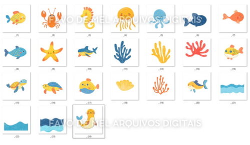 Kit Digital Fundo do Mar Azul #40 Png