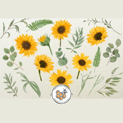 Kit Digital Girassol - Bloom & Vintage Aquarela