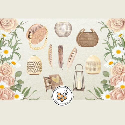 Kit Digital Girassol - Bloom & Vintage Aquarela