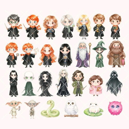 Kit Digital Harry Potter Aquarela Premium Png