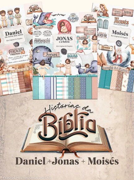 Kit Digital Historias da Biblia Png - Combo 3 Kits