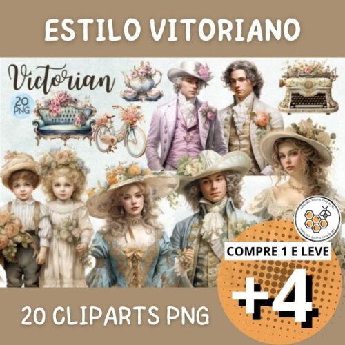 Kit Digital Homens e Mulheres Vintage Vitoriano - Victorian