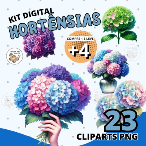 Kit Digital Hortênsias - Hydrangeas (wa)