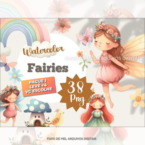 Kit Digital Jardim das Fadas #9 Png (pague 1 Leve +4)