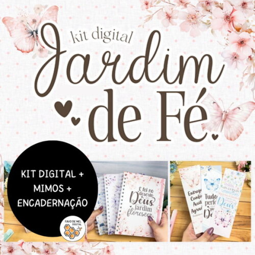 Kit Digital Jardim de Fé - Cliparts Mimos e Encadernação