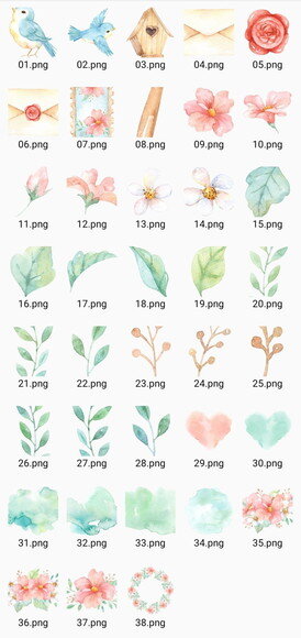 Kit Digital Jardim dos Pássaros Aquarela - Love Birds